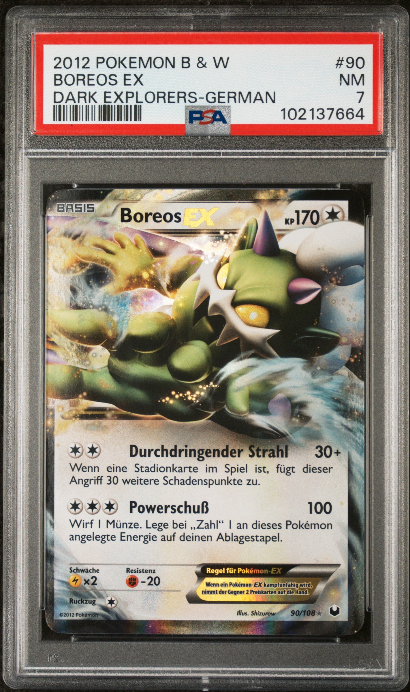 Pokemon Boreos ex B&W Dark Explorers PSA 7 Deutsch