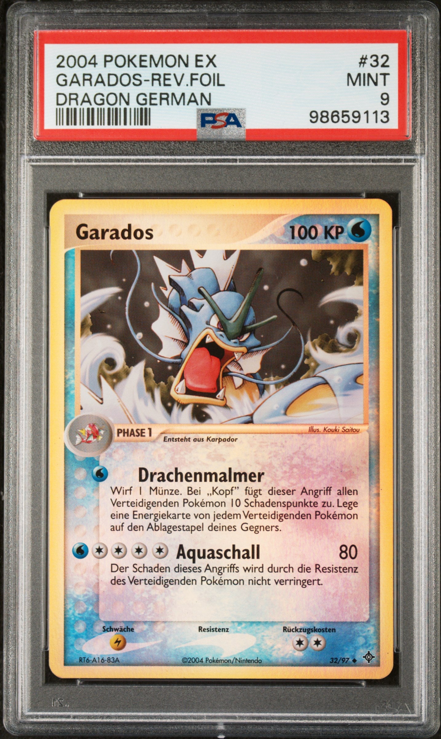 Pokemon Garados EX Drache Reverse PSA 9 Deutsch
