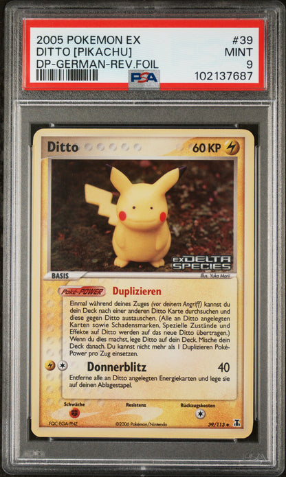 Pokemon Ditto (Pikachu) EX Delta Species Reverse PSA 9 Deutsch