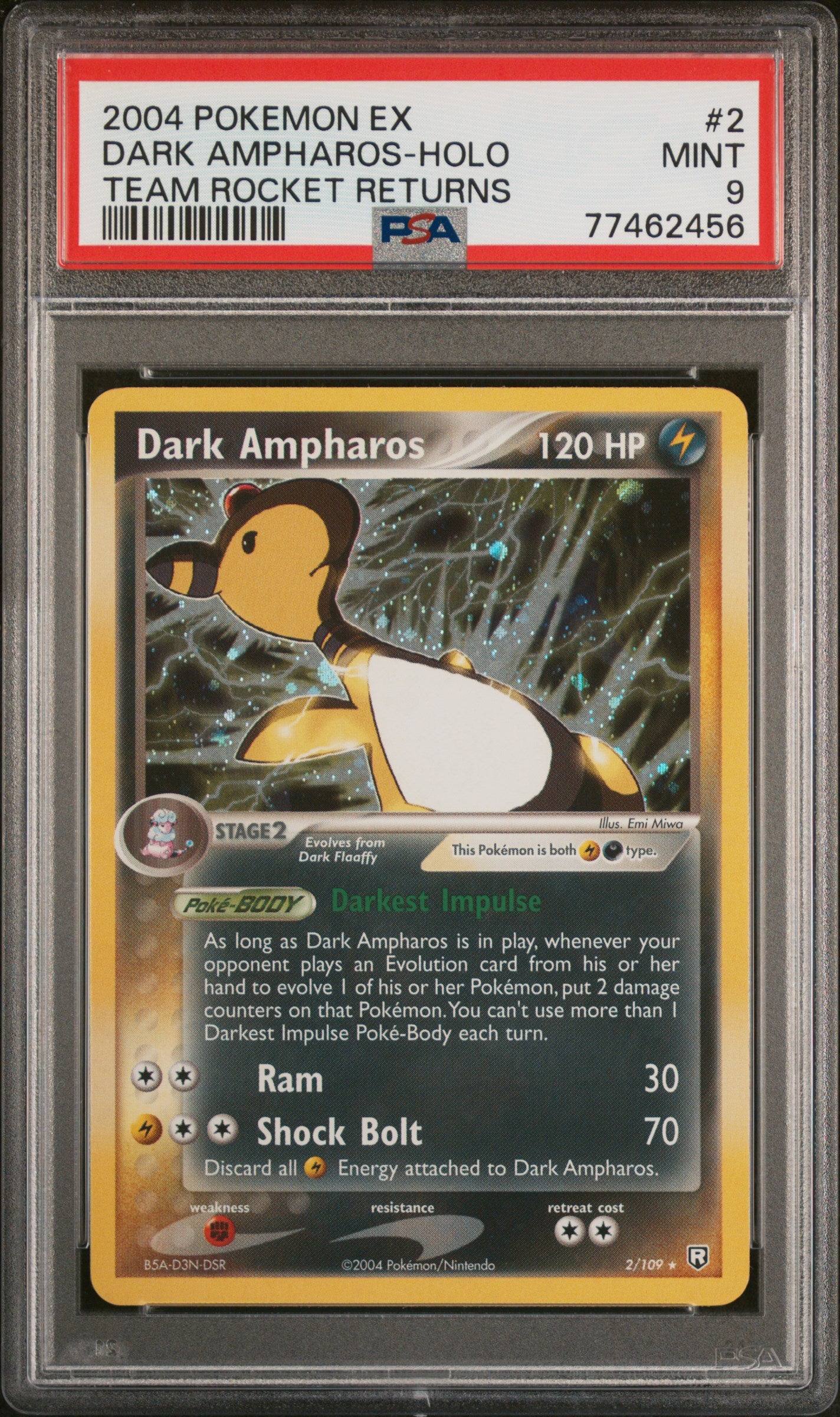 Pokemon Ampharos EX Team Rocket Returns Holo PSA 9 Englisch