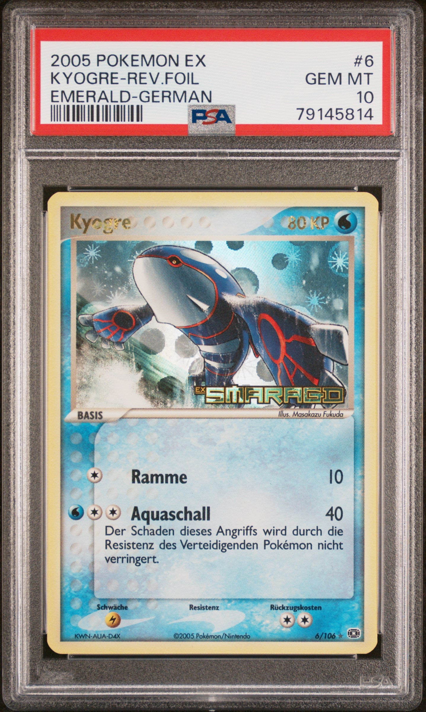 Pokemon Kyogre EX Emerald Reverse PSA 10 Deutsch