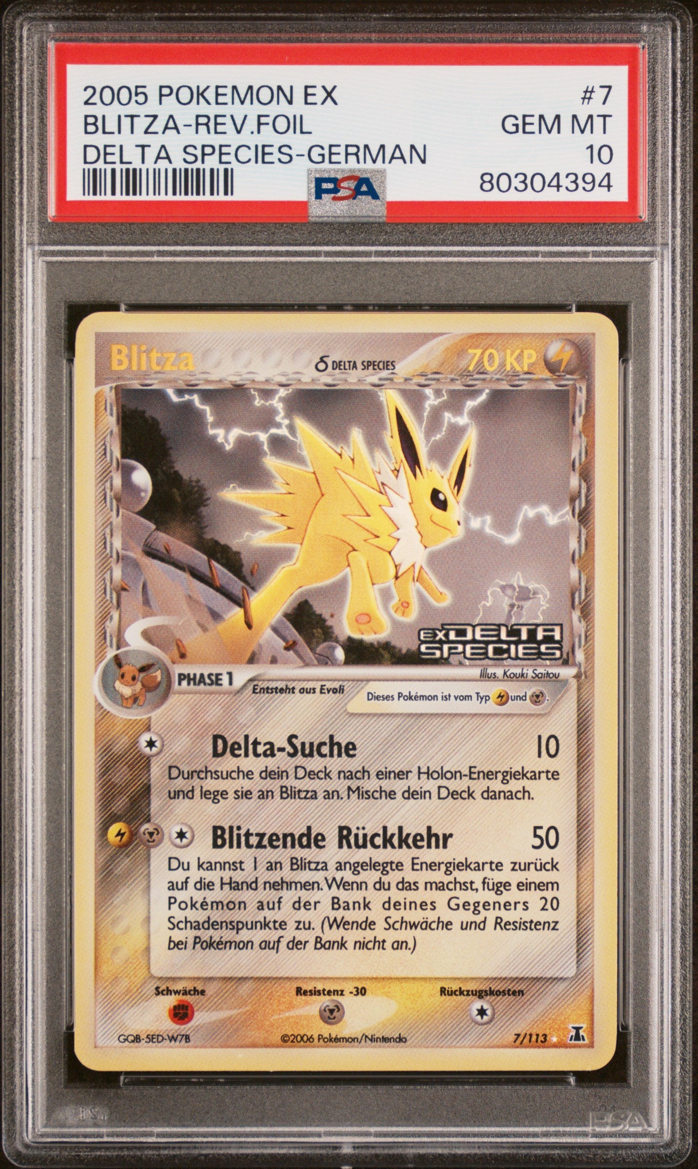 Pokemon Blitza EX Delta Species Reverse PSA 10 Deutsch