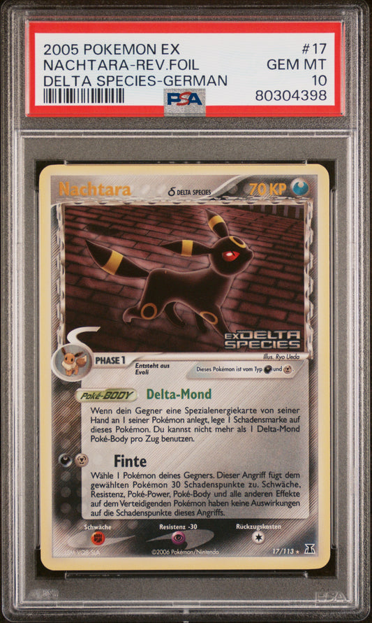 Pokemon Nachtara EX Delta Species Reverse PSA 10 Deutsch