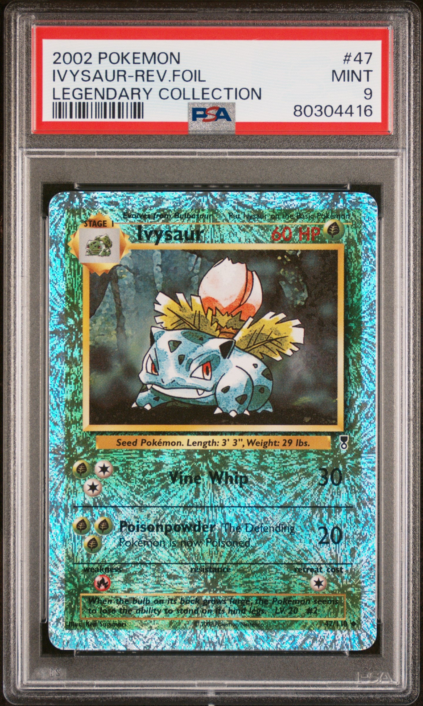 Pokemon Ivysaur Legendary Collection Reverse PSA 9 Englisch