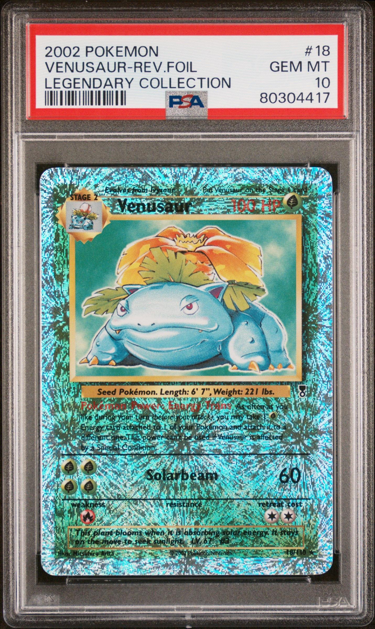 Pokemon Venusaur Legendary Collection Reverse PSA 10 Englisch