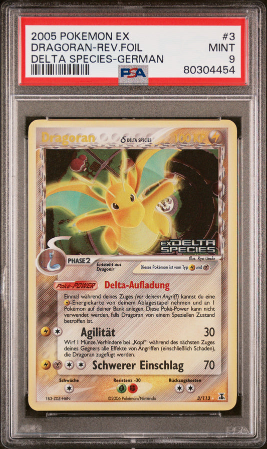 Pokemon Dragoran EX Delta Species Reverse PSA 9 Deutsch