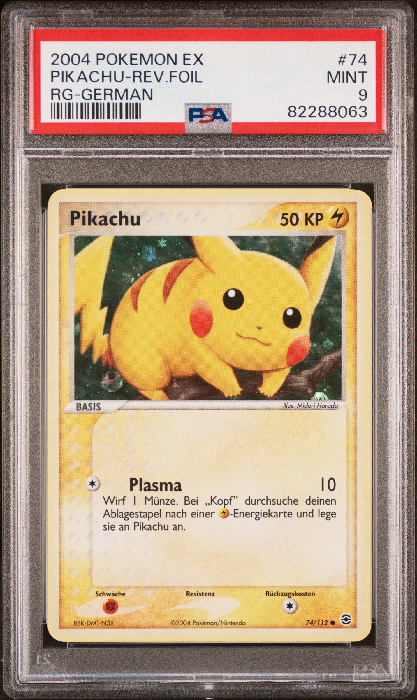Pokemon Pikachu EX Feuerrot&Blattgrün Reverse PSA 9 Deutsch