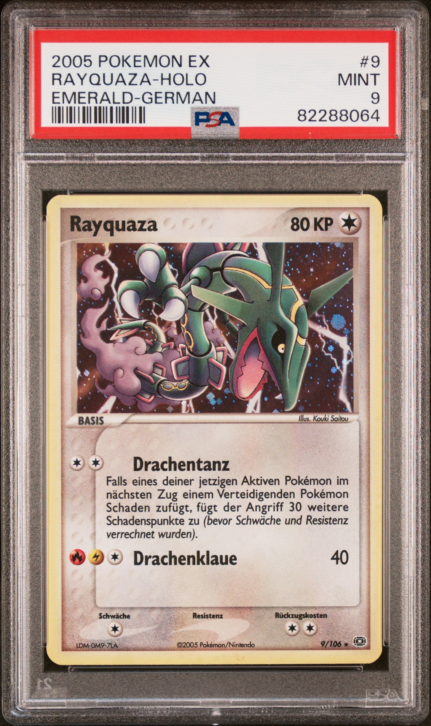 Pokemon Rayquaza EX Emerald Holo PSA 9 Deutsch