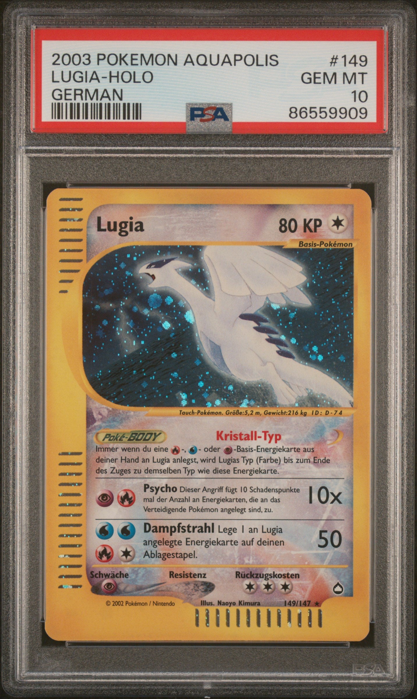 Pokemon Lugia Aquapolis Holo PSA 10 Deutsch