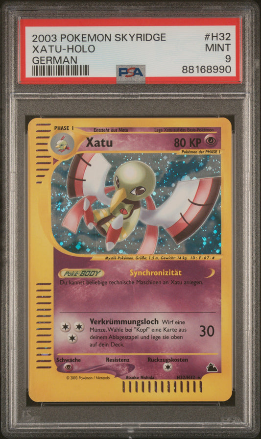 Pokemon Xatu Skyridge Holo PSA 9 Deutsch