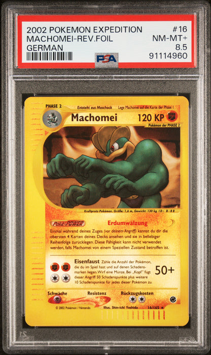 Pokemon Machomei Expedition Reverse PSA 8.5 Deutsch
