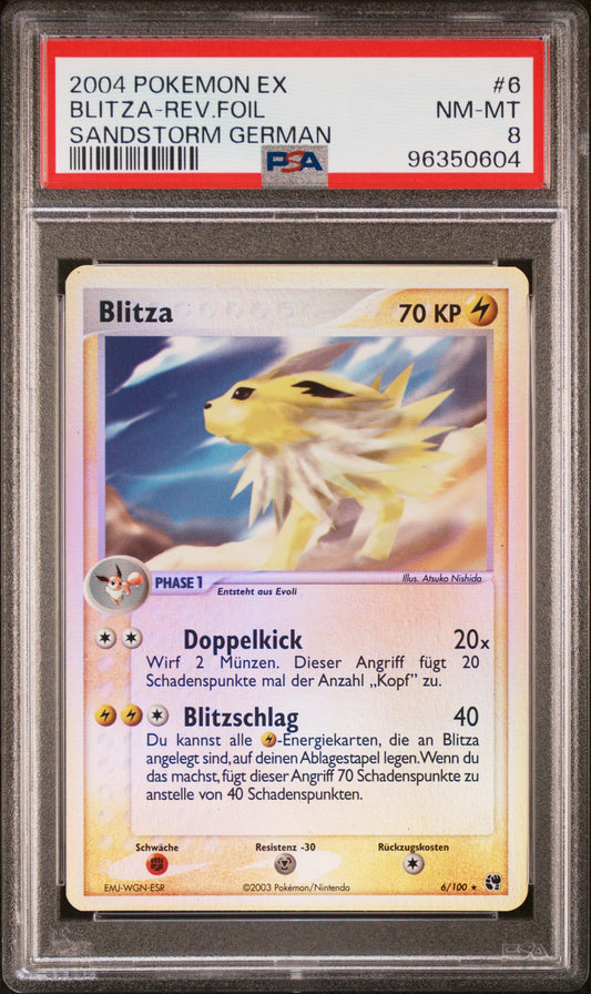 Pokemon Blitza EX Sandsturm Reverse PSA 8 Deutsch
