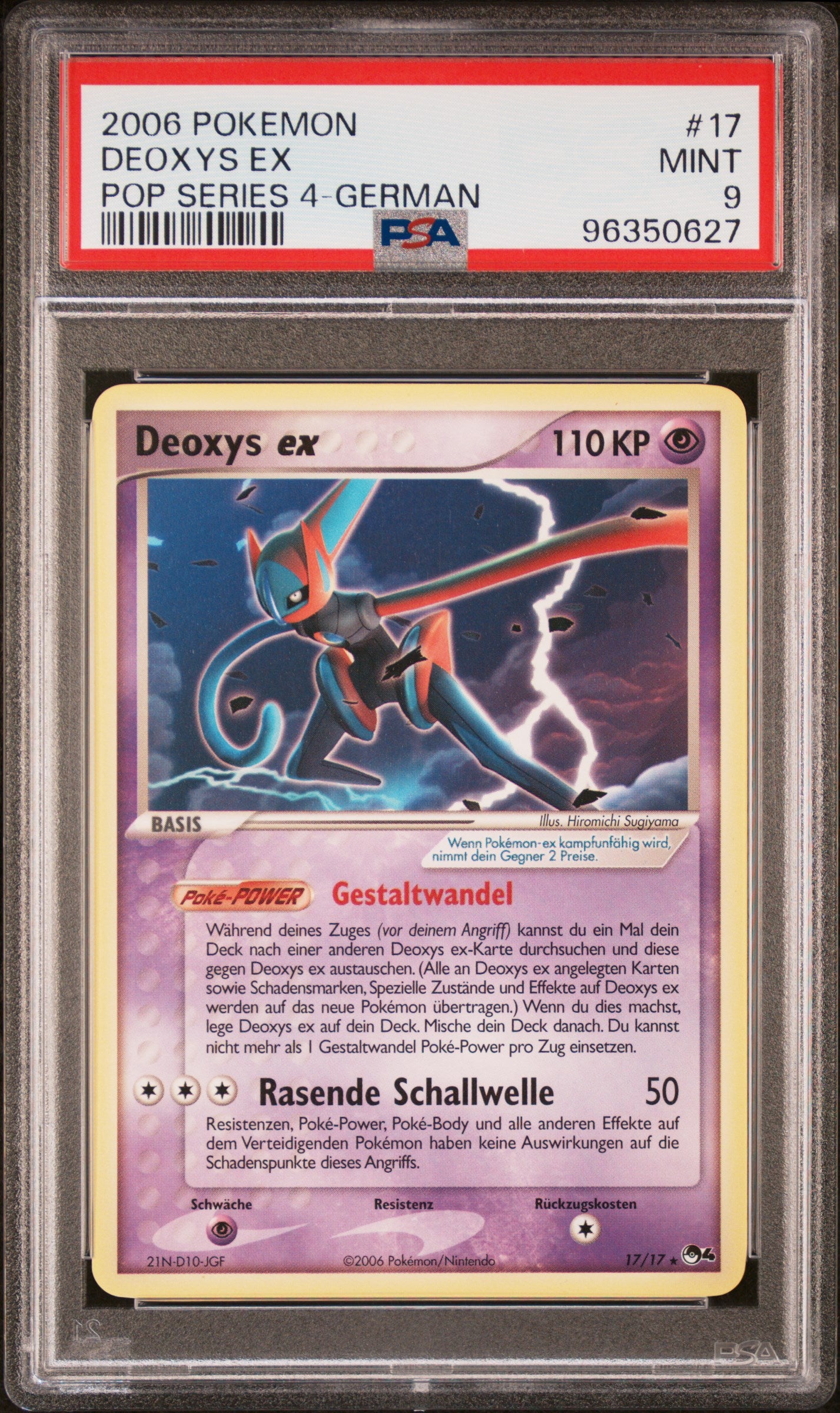 Pokemon Deoxys POP Series 4 PSA 9 Deutsch
