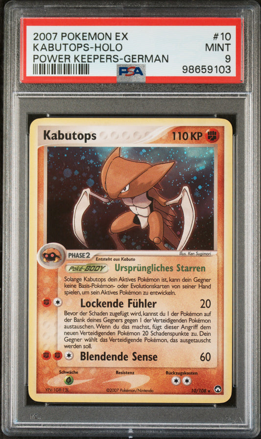 Pokemon Kabutops Power Keepers Holo PSA 9 Deutsch