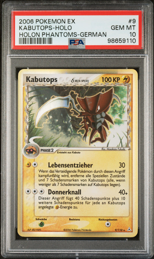 Pokemon Kabutops EX Holon Phantoms Holo PSA 10 Deutsch