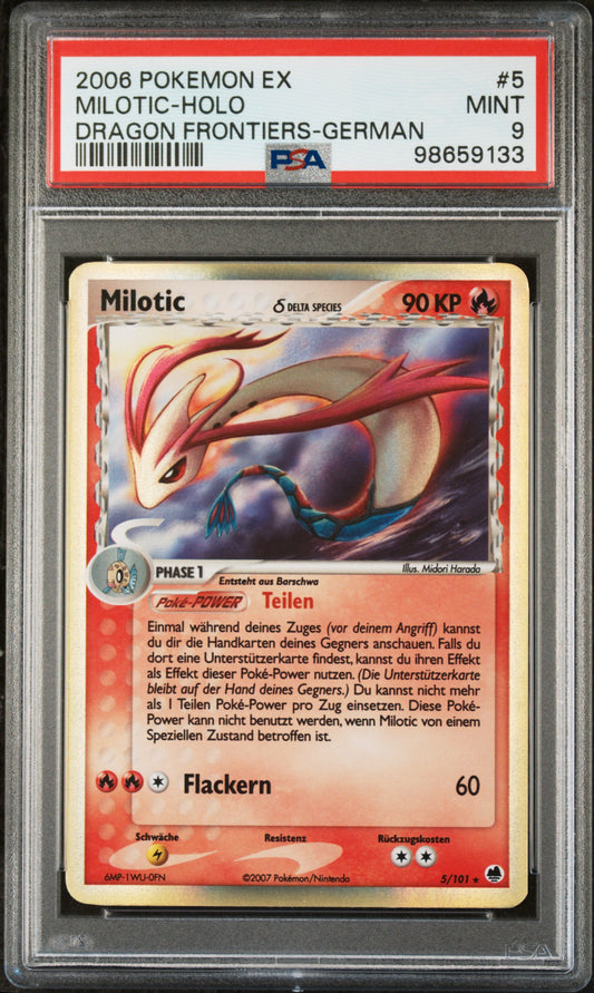 Pokemon Milotic EX Dragon Frontiers Holo PSA 9 Deutsch