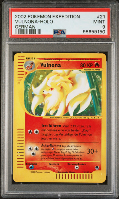 Pokemon Vulnona Expedition Holo PSA 9 Deutsch