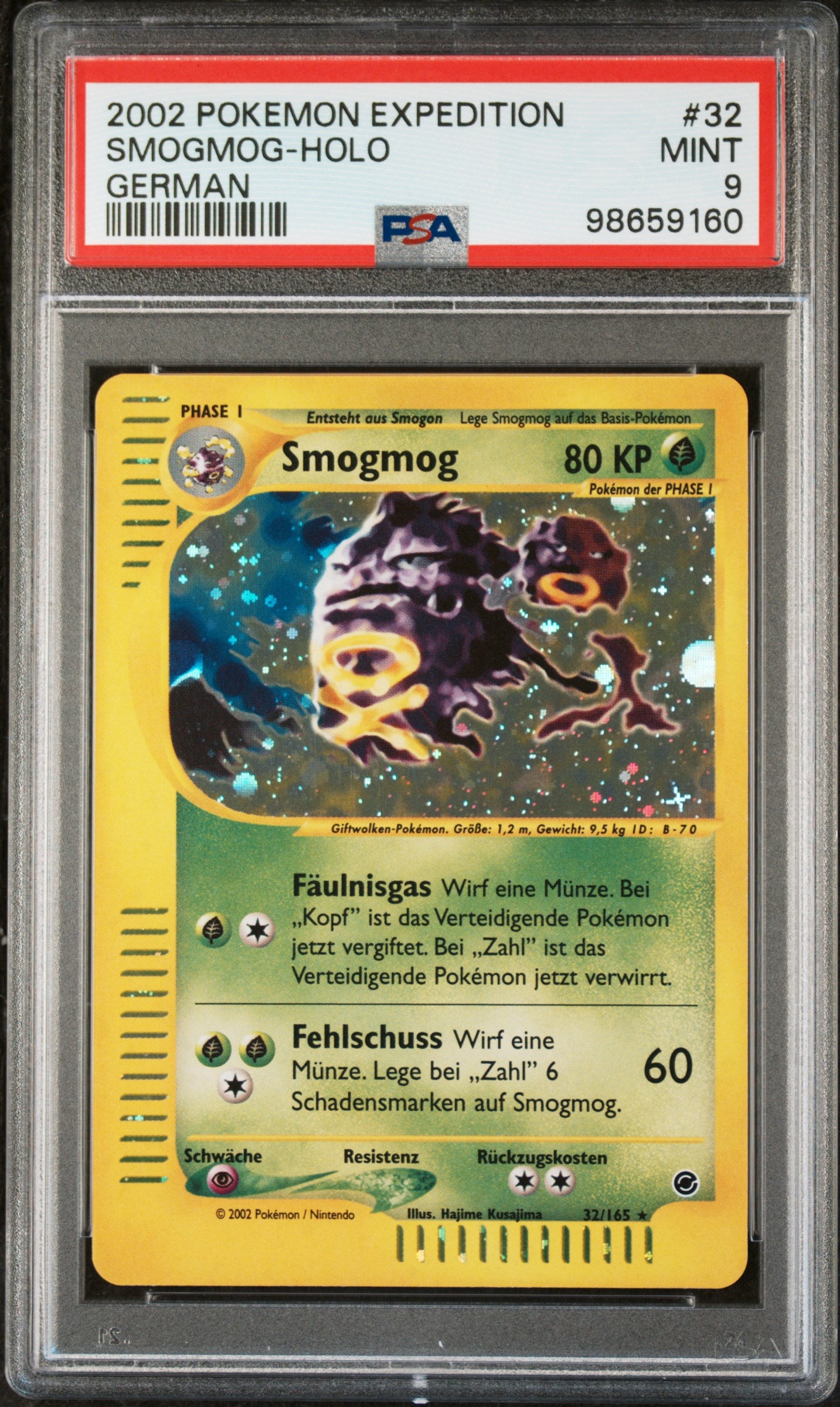 Pokemon Smogmog Expedition Holo PSA 9 Deutsch