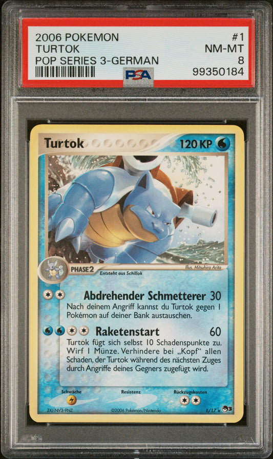 Pokemon Turtok POP Series 3 PSA 8 Deutsch