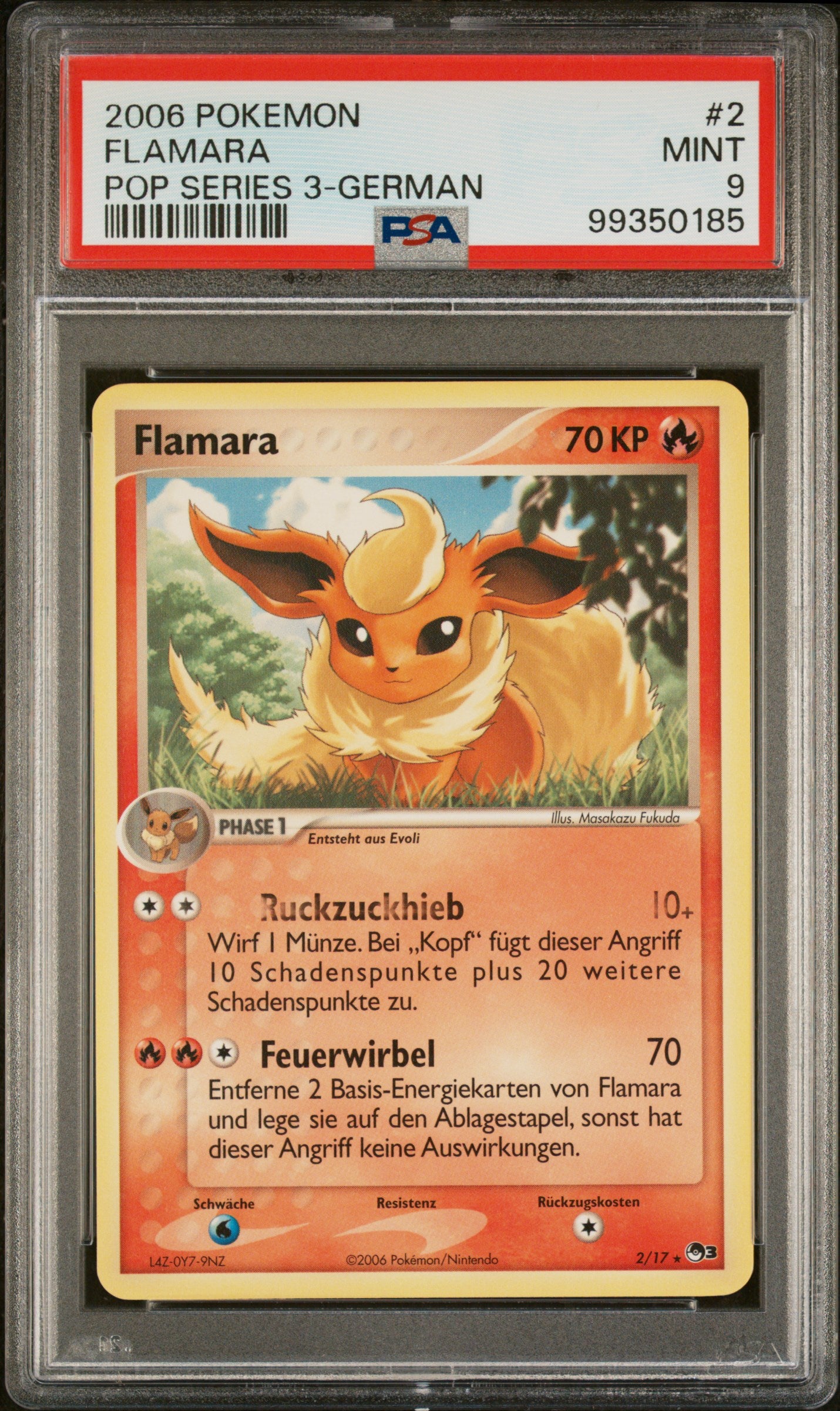 Pokemon Flamara POP Series 3 PSA 9 Deutsch